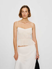 Reformation Delano Knit Top - White
