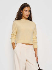 Reformation Monique Cashmere Mockneck - Parmesan
