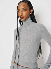 Reformation Jett Cashmere Turtleneck - Granite