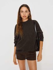 Reformation Fabian Regenerative Wool Crew - Espresso