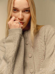 Reformation Cobel Regenerative Wool Cardigan - Linen Cable