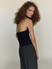 Reformation Leni Cashmere Halter - Black