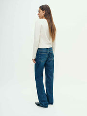 Reformation Lowen Regenerative Wool Embroidered Cardigan - Arctic