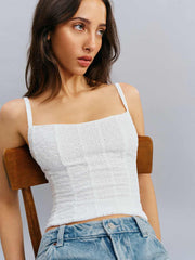 Reformation Hattie Top - White Eyelet