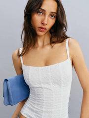 Reformation Hattie Top - White Eyelet