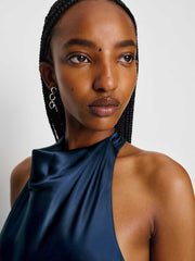 Reformation Kaylah Silk Dress - Navy