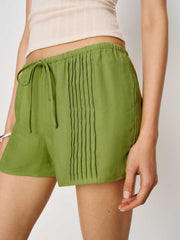 Reformation Hannah Linen Low Rise Short - Parrot