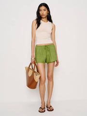 Reformation Hannah Linen Low Rise Short - Parrot
