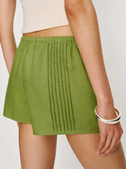 Reformation Hannah Linen Low Rise Short - Parrot