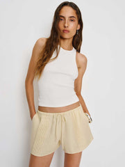 Reformation Hannah Linen Low Rise Short - Sugar