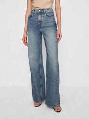 Reformation Cary High Rise Slouchy Wide Leg Short Jeans - Colorado