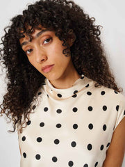 Reformation Rory Silk Dress - Sundae Dot