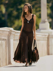 Reformation Narcissa Dress - Dark Brown