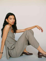 Reformation Kristen Two Piece - Beige And Black Check