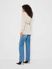 Reformation Camilla Silk Top - Almond