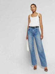 Reformation Val 90s Mid Rise Straight Long Jeans - Colorado