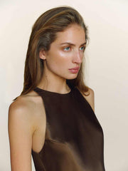 Reformation Saskia Silk Top - Pinecone