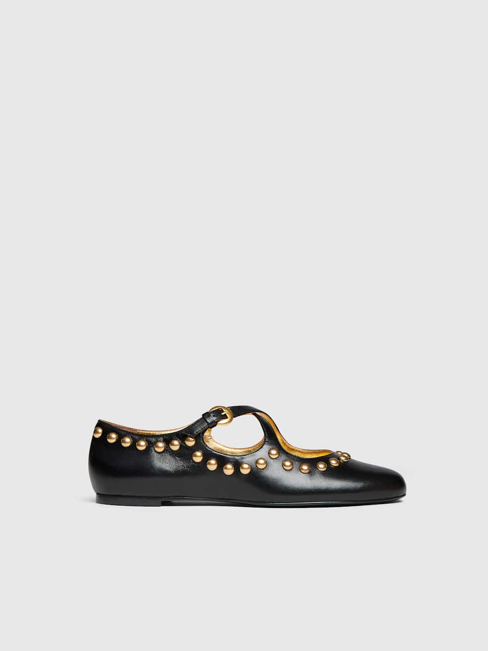 Reformation Salome Ballet Flat - Black Leather