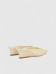 Reformation Marilyn Wedge Mule - Cream Puff Patent