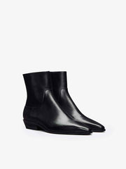 Reformation Dominique Ankle Boot - Black Leather