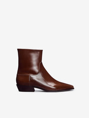 Reformation Dominique Ankle Boot - Syrup Leather