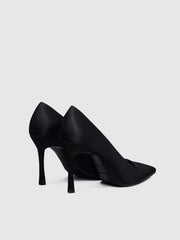 Reformation Joelle Heeled Pump - Black Satin