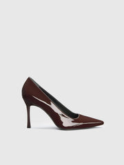 Reformation Joelle Heeled Pump - Rum Raisin Patent