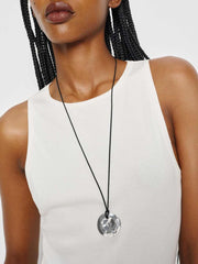 Reformation Estelle Necklace - Silver Black