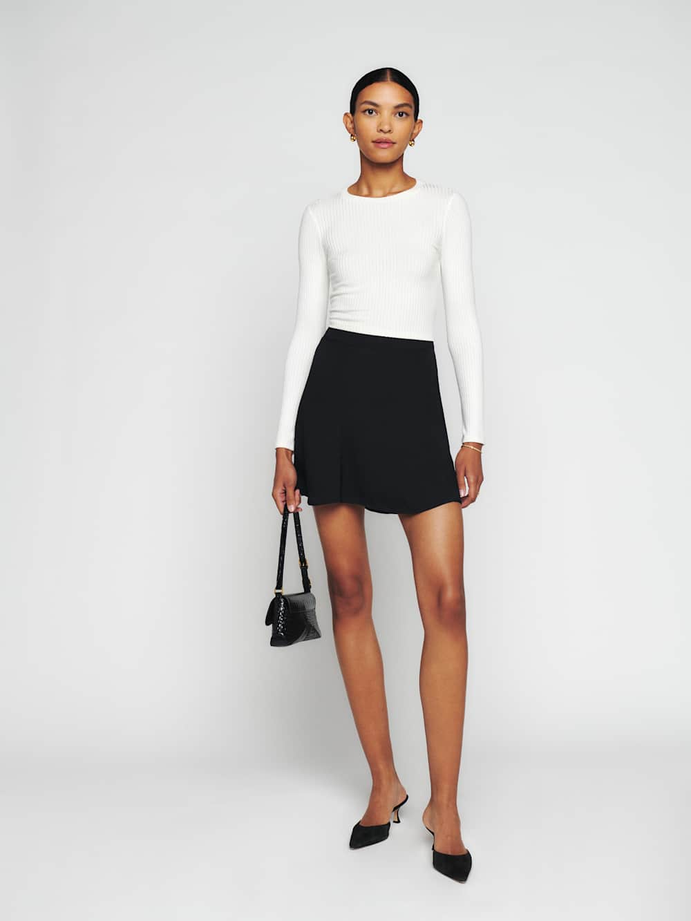 Reformation Flounce Skirt - Black