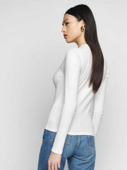 Reformation Davy Long Sleeve Crewneck Tee - Ivory