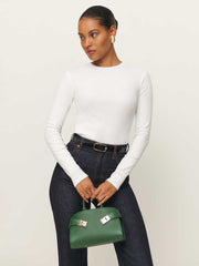 Reformation Davy Long Sleeve Crewneck Tee - White