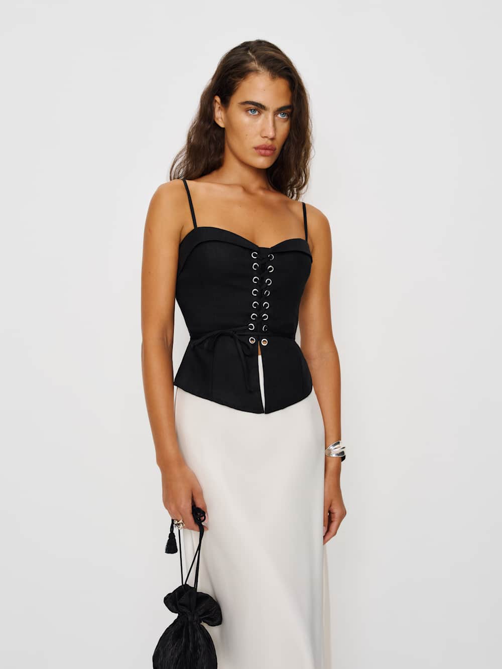 Reformation Clayten Linen Top - Black