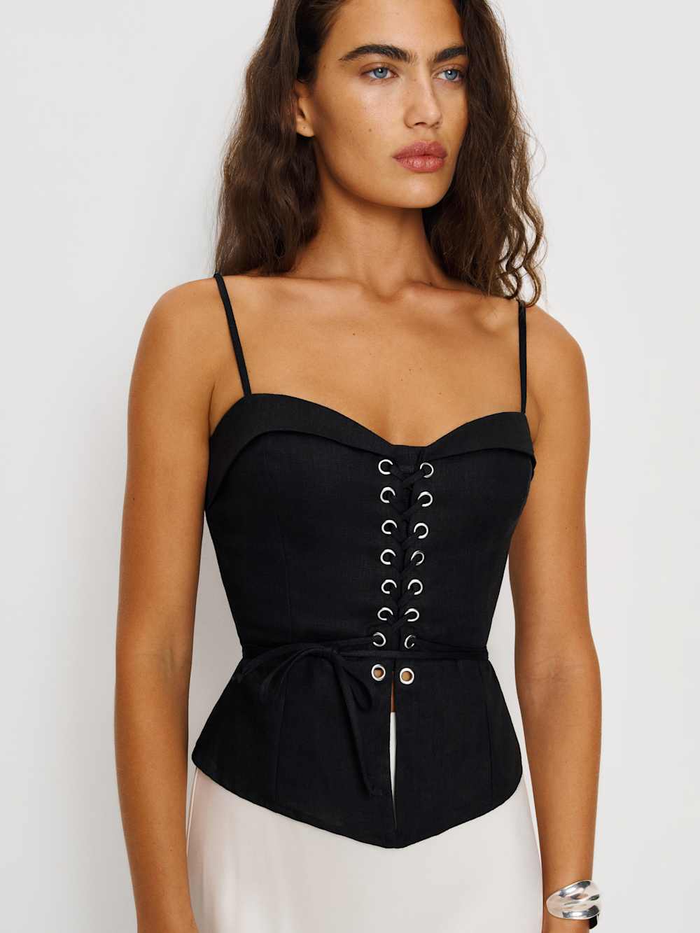 Reformation Clayten Linen Top - Black