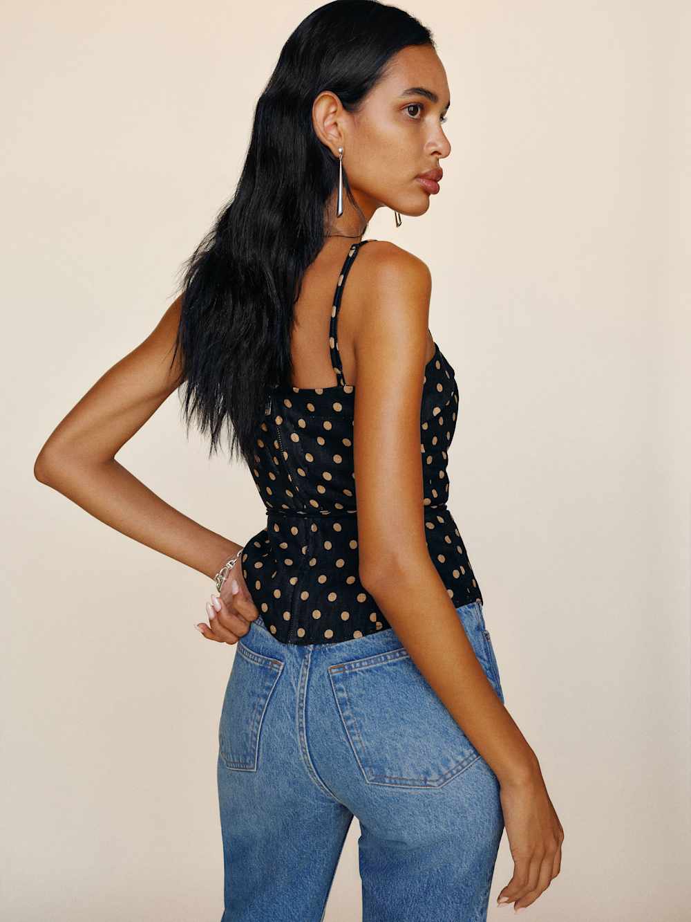 Reformation Clayten Linen Top - Ritz Dot