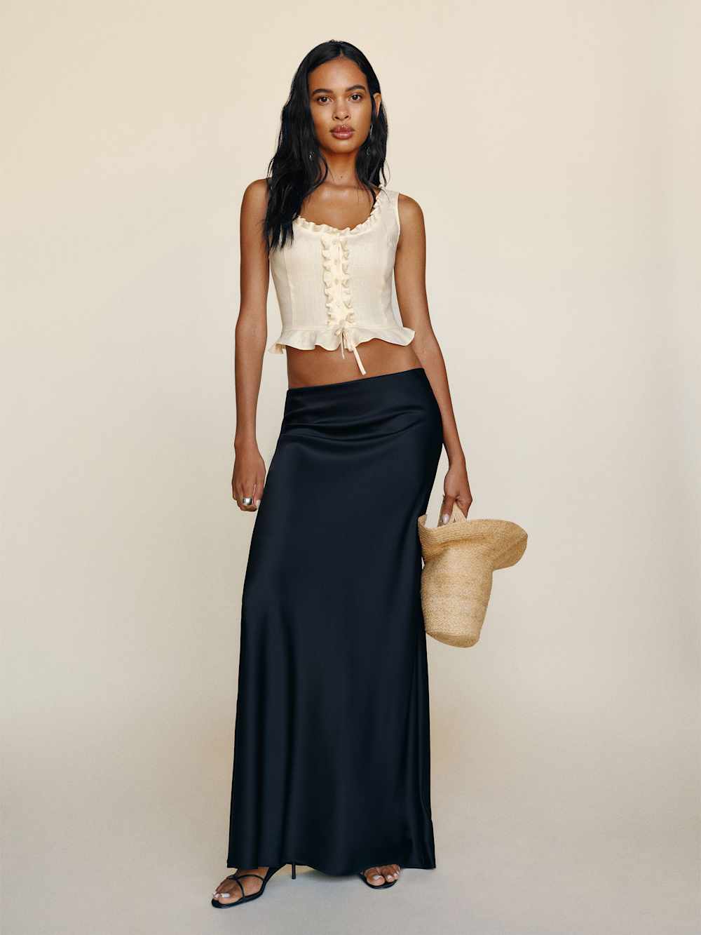 Reformation Kiera Linen Top - Sugar