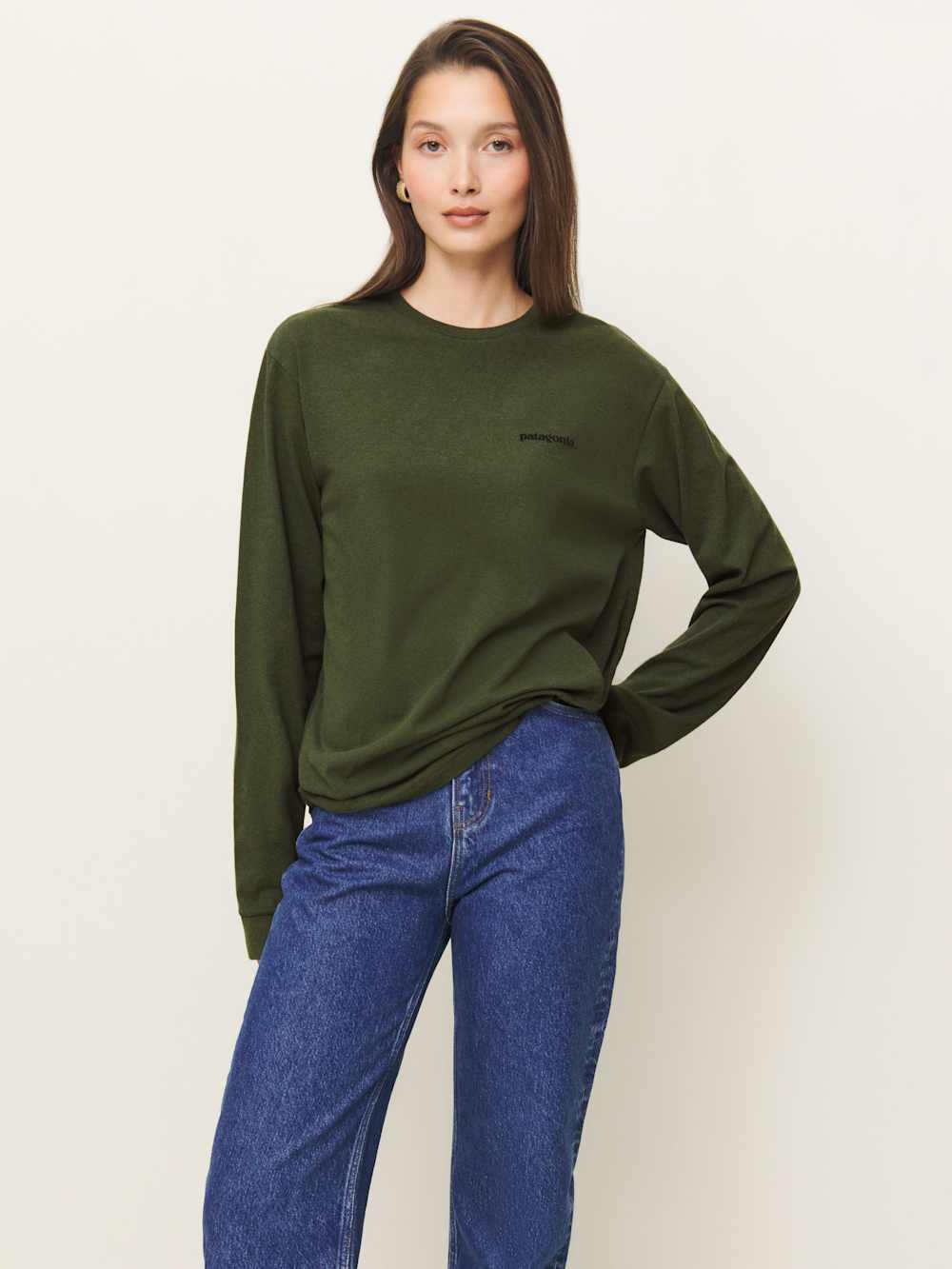 Reformation Patagonia M's L/s P-6 Logo Responsibili-tee - Torrey Pine Green