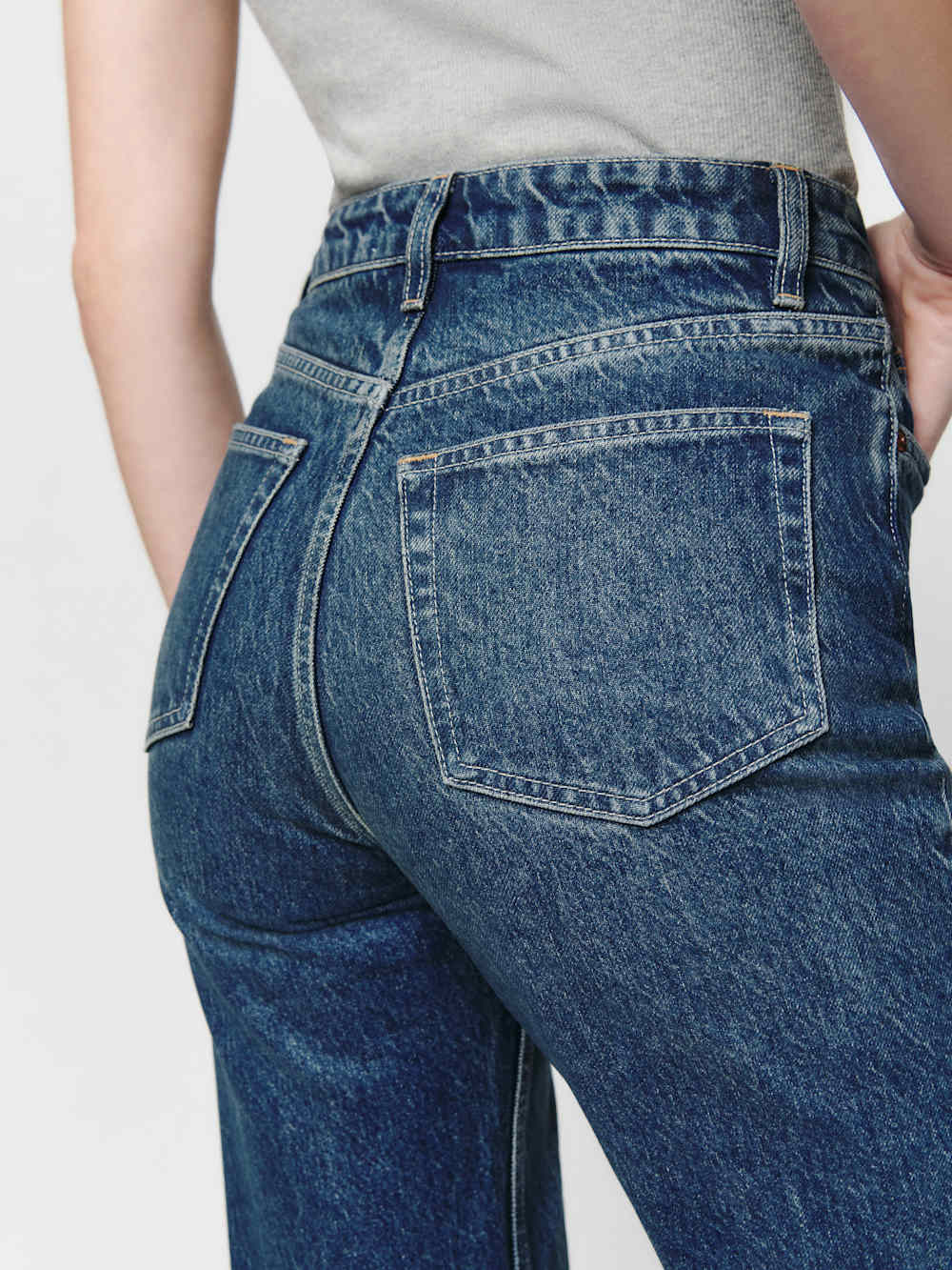 Reformation Cynthia High Rise Straight Jeans - Lanier