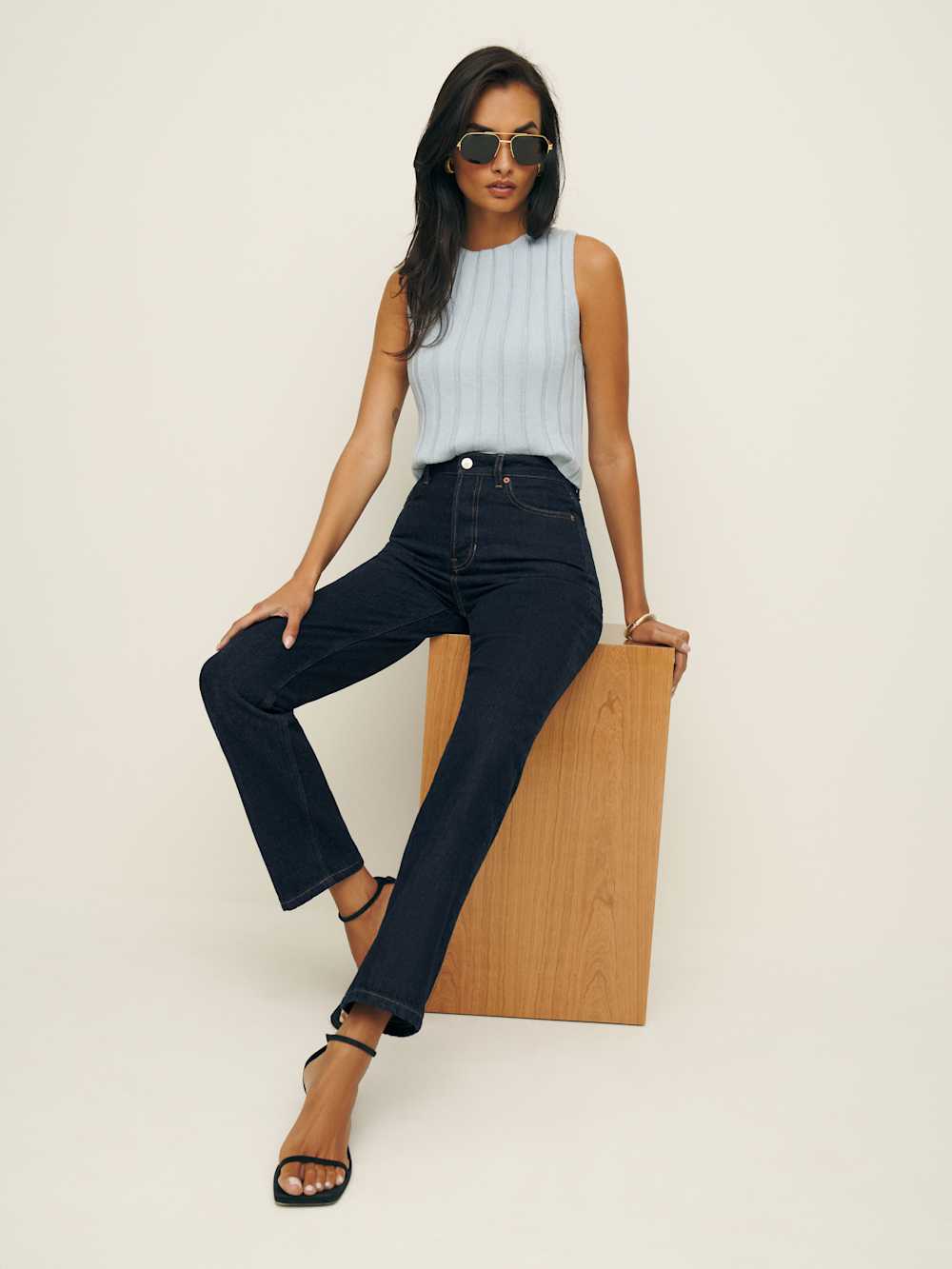 Reformation Cynthia High Rise Straight Jeans - Ondine