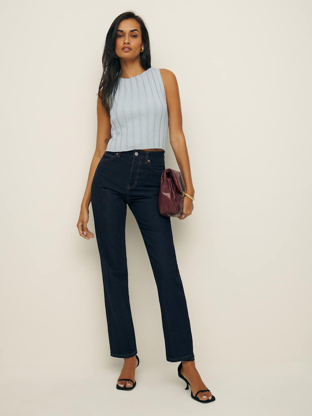 Reformation Cynthia High Rise Straight Jeans - Ondine
