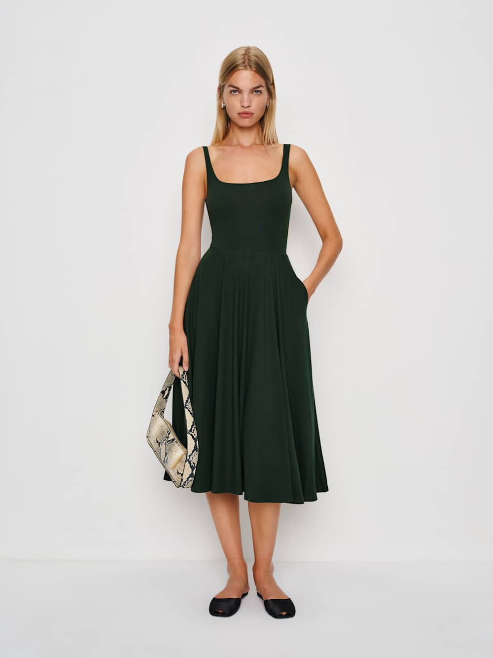 Reformation Rou Knit Dress - Forest