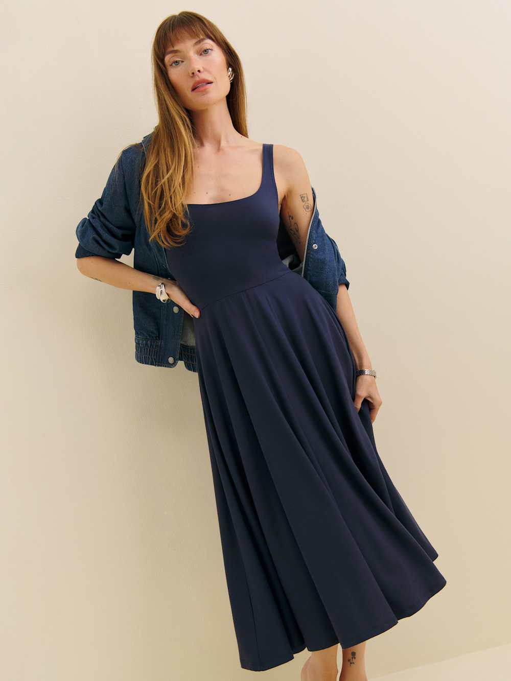 Reformation Rou Knit Dress - Midnight