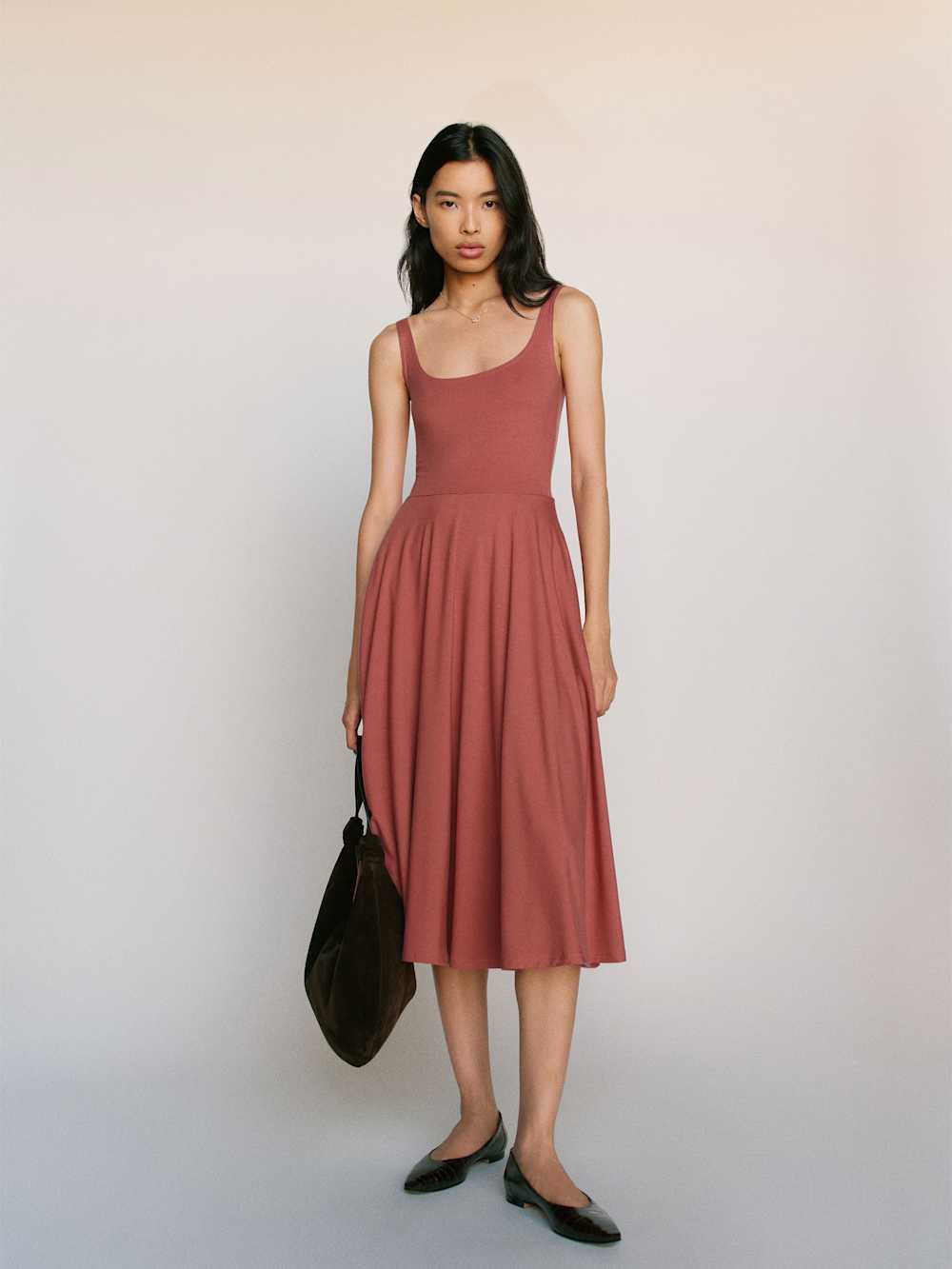 Reformation Rou Knit Dress - Rosewood