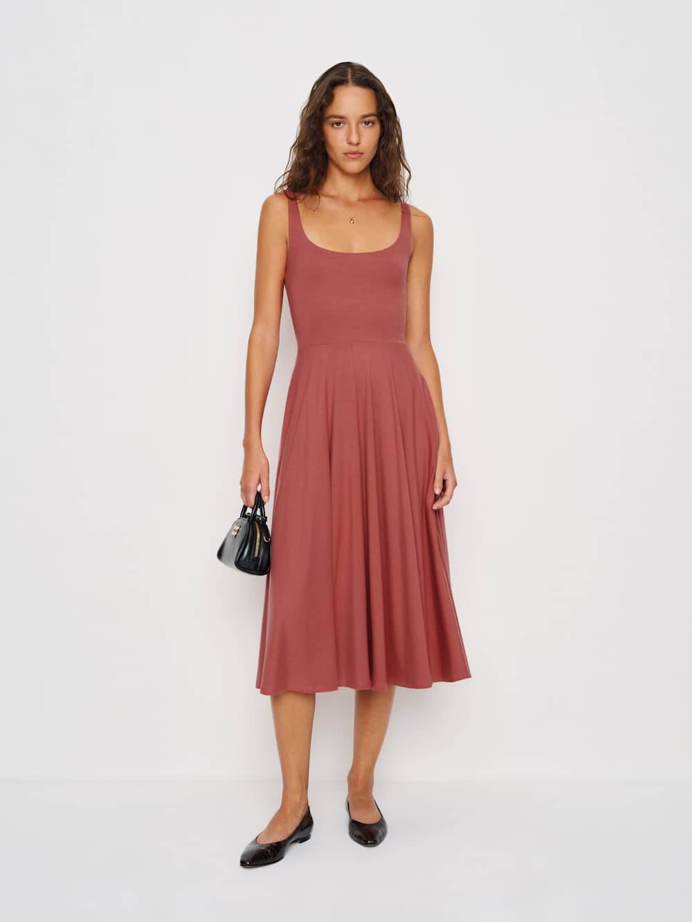 Reformation Rou Knit Dress - Rosewood