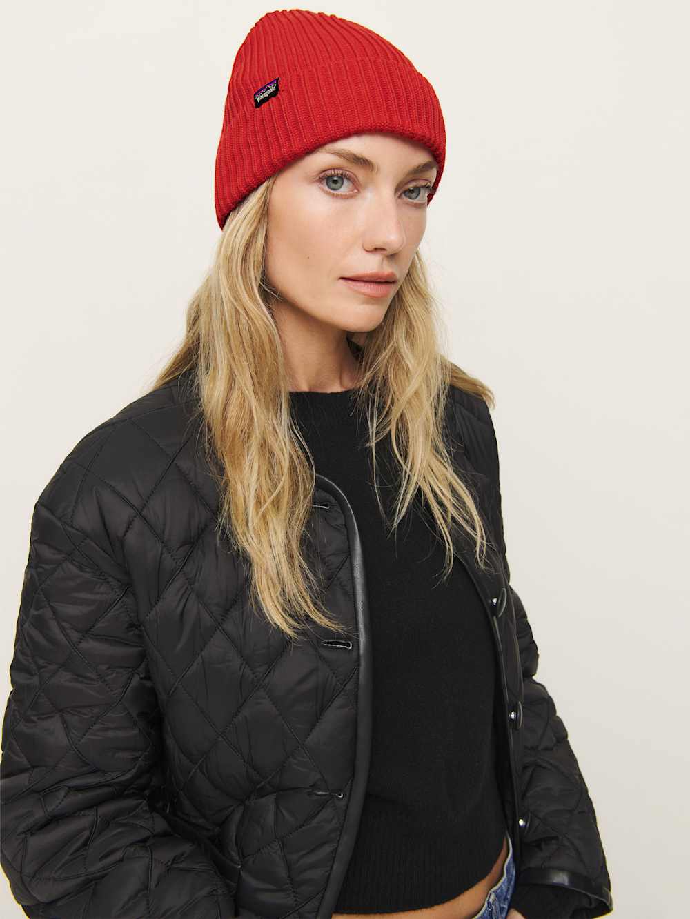 Reformation Patagonia Fisherman's Rolled Beanie - Madder Red