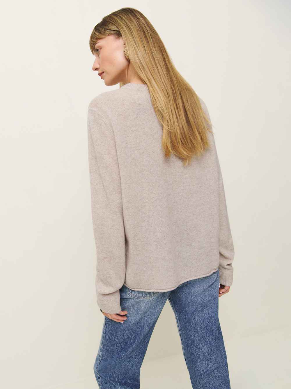 Reformation Cashmere Boyfriend Sweater - Barley