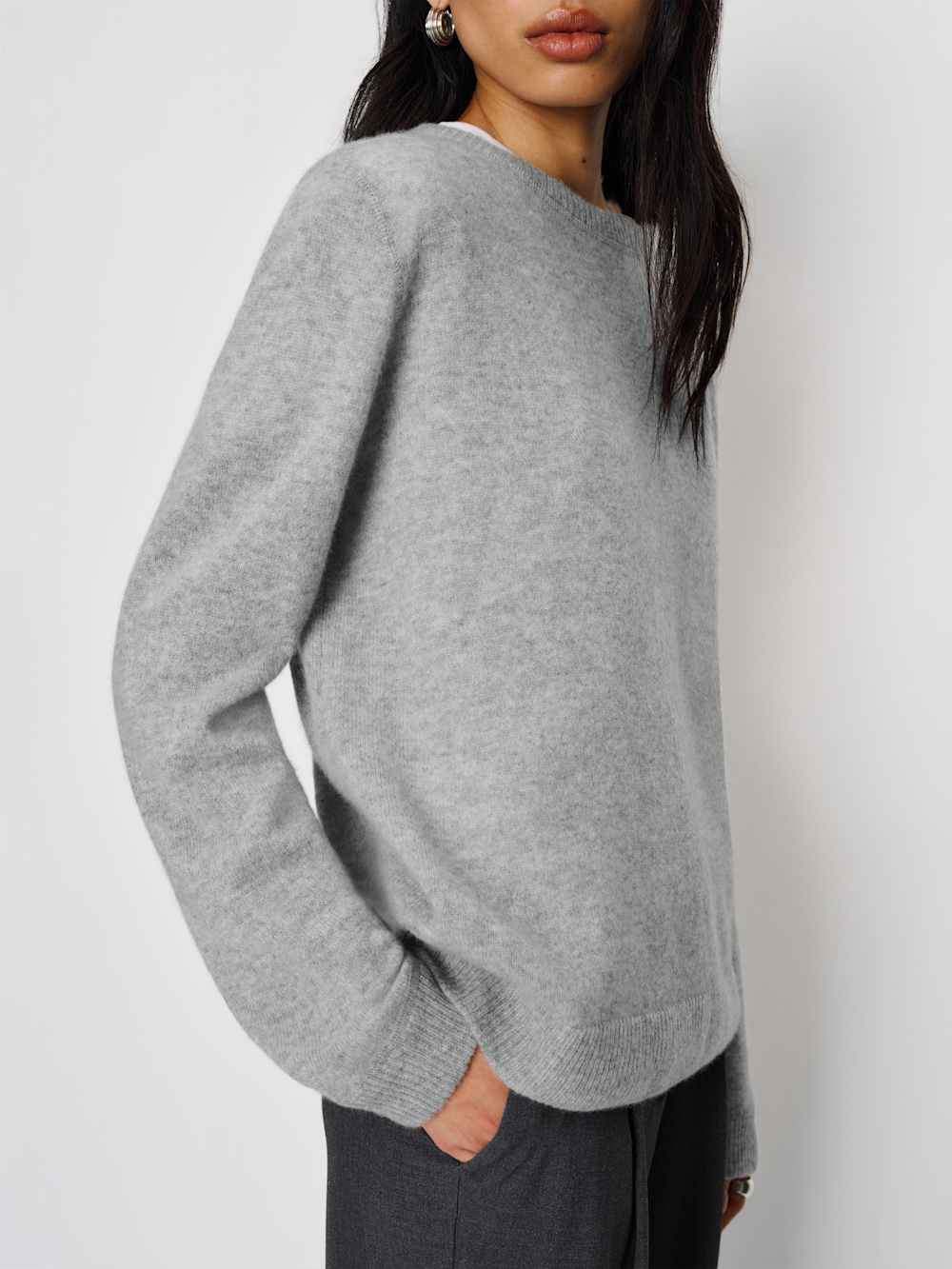 Reformation Cashmere Boyfriend Sweater - Granite
