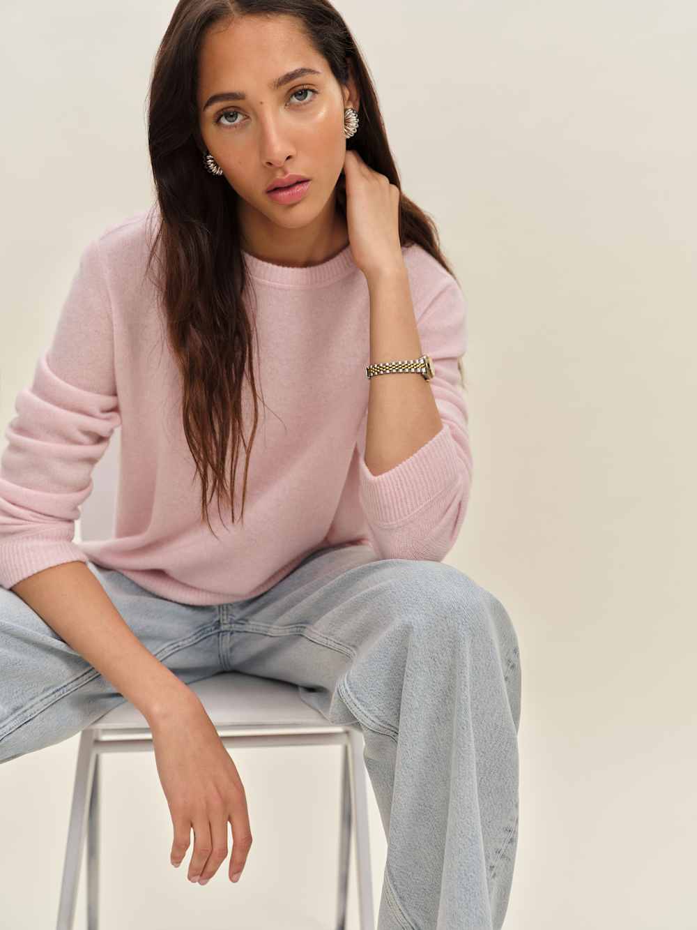 Reformation Cashmere Boyfriend Sweater - Cherry Blossom