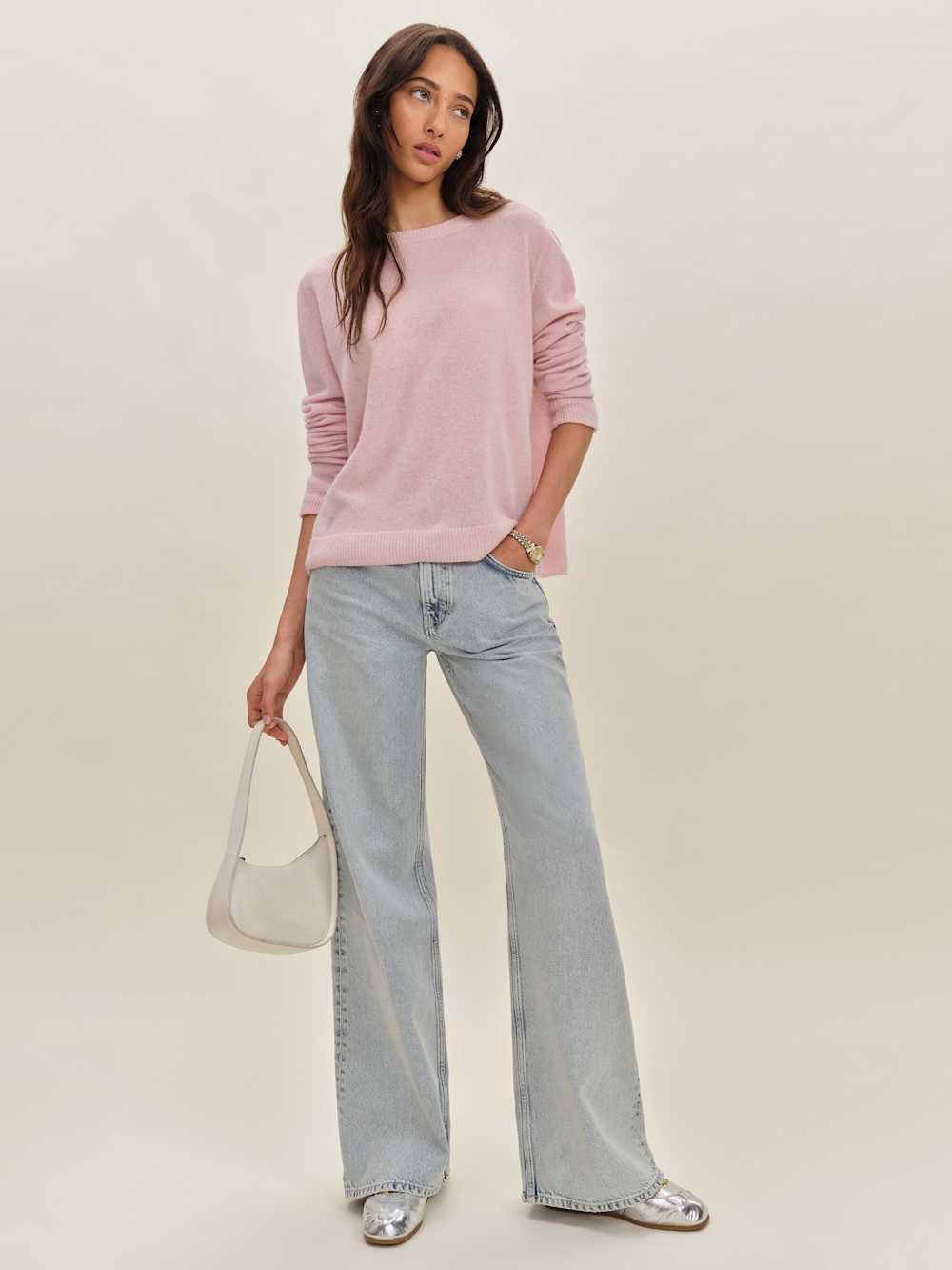 Reformation Cashmere Boyfriend Sweater - Cherry Blossom