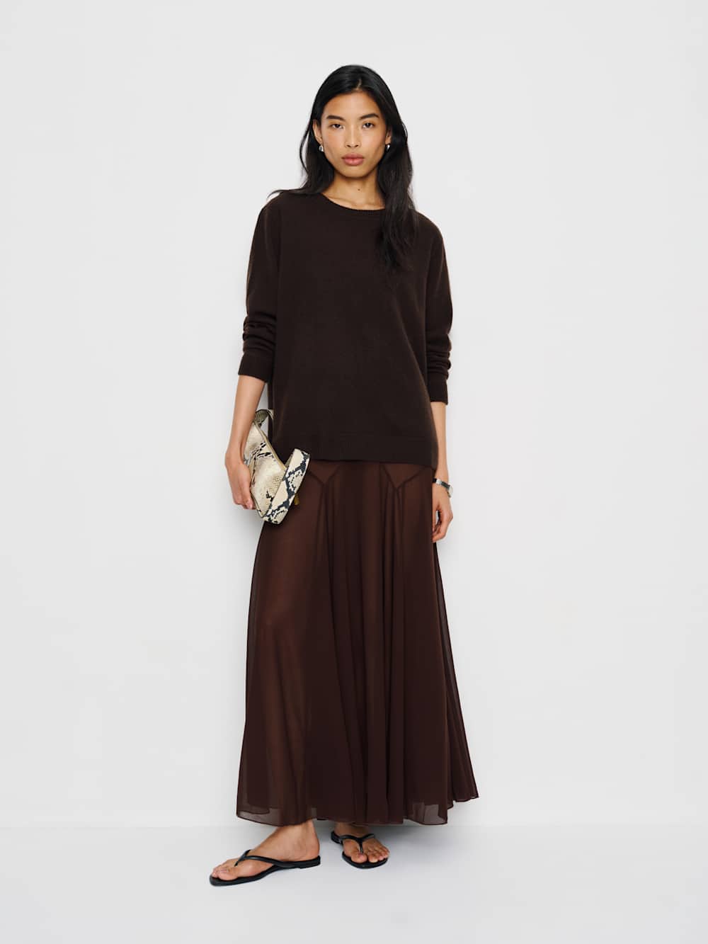Reformation Cashmere Boyfriend Sweater - Mole