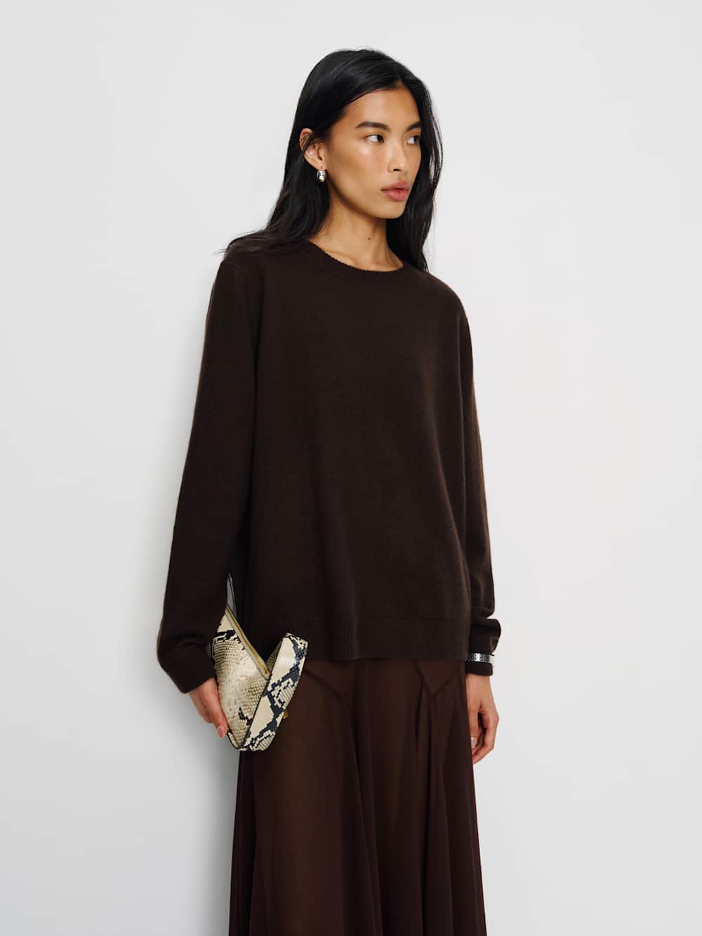 Reformation Cashmere Boyfriend Sweater - Mole